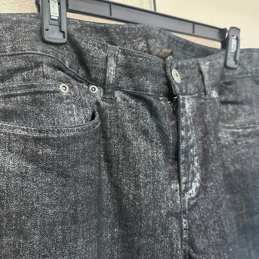 Skye's the Limit‎ Women's Black Shiny Denim Jeans Sz 14 Cowgirl Straight Leg